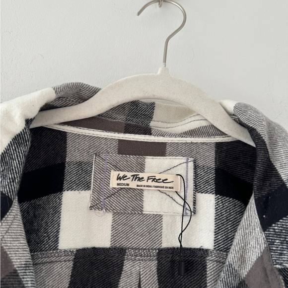 FREE PEOPLE Izzy Cargo Shirt in Black & Cream M - Picture 5 of 7